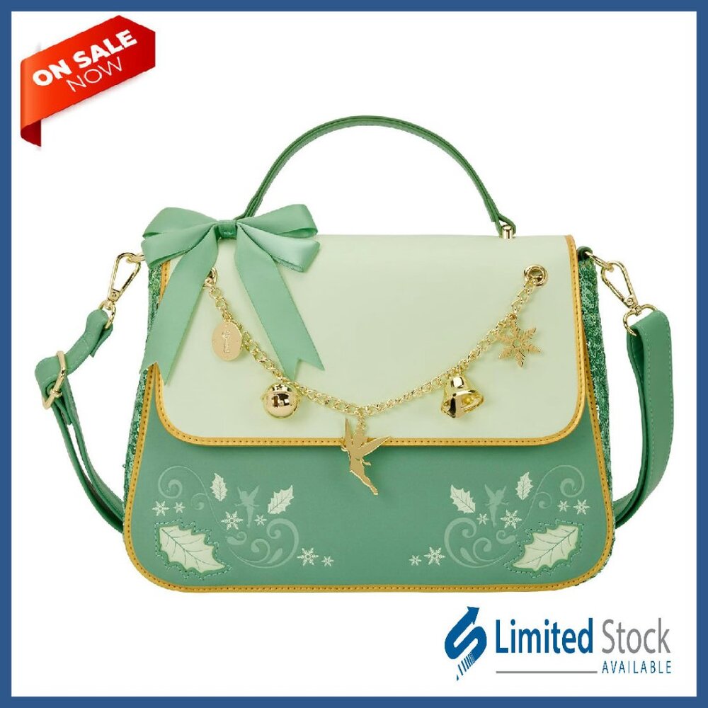 Holiday Crossbody Bag With Sequins, Adjustable Strap, 4l Capacity